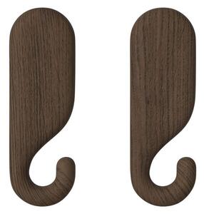Bolia Nástenný vešiak Nob 8.5 cm 2ks, dark oiled oak