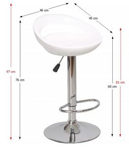 Barová stolička Dongo HC-104 New - biela / chróm