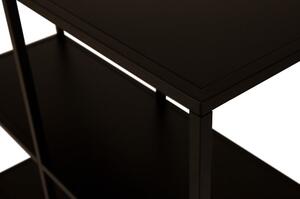 Čierny kovový regál Canett Lite, šírka 100 cm