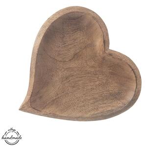 Tácka drevo MANGO srdce 25x25 cm