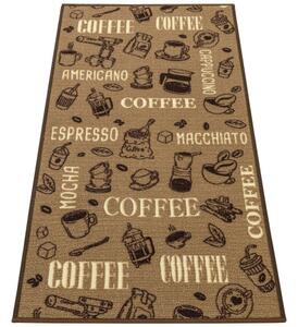 Protišmykový koberec / behúň Coffee 04 hnedý / béžový