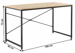TEMPO Písací stôl, dub / čierna, 100x60 cm, MELLORA