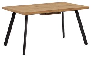 Jedálenský stôl, rozkladací, dub/kov, 140-180x80 cm, AKAIKO