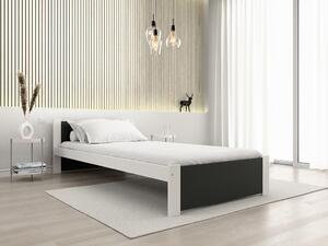 Posteľ IKAROS 90 x 200 cm, antracit/biela Rošt: S latkovým roštom, Matrac: Bez matraca