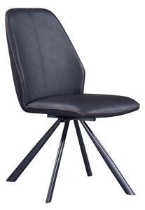 KONDELA Otočná jedálenská stolička, tmavosivá ekokoža/hnedá látka, PADRA