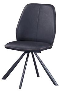 KONDELA Otočná jedálenská stolička, tmavosivá ekokoža/hnedá látka, PADRA