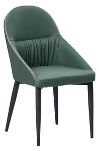 TEMPO Jedálenská stolička, ekokoža zelená / kov, KALINA