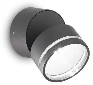 Ideal Lux 285450 LED vonkajšie nástenné svietidlo Omega Ap Round 1x7W | 610lm | 3000K | IP54 - antracit