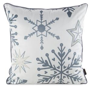 VIANOČNÁ DEKORAČNÁ OBLIEČKA NA VANKÚŠ FLAKE 45X45 CM VZOROVANÁ
