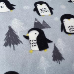 Sivé fleecové obliečky 200x200 cm Cosy Penguin - Catherine Lansfield