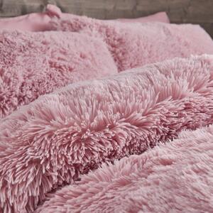 Ružové mikroplyšové obliečky Catherine Lansfield Cuddly, 135 x 200 cm