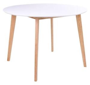 Okrúhly jedálenský stôl Carmen, prírodný / biely -