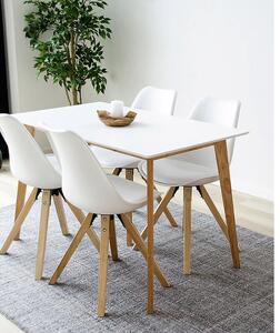 Dizajnový jedálenský stôl Carmen, prírodný / biely -