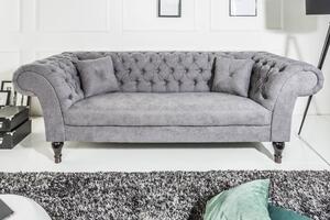 Dizajnová sedačka Rubby Chesterfield 225 cm sivá