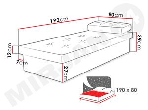 Jednolôžková posteľ Niralitha (biela) (suedine 81) (bez úložného priestoru). Vlastná spoľahlivá doprava až k Vám domov. 1054144