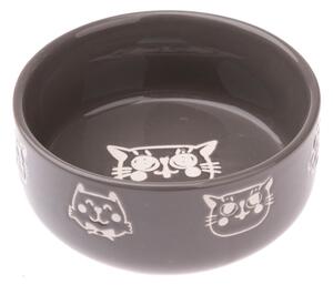 Sivá keramická miska pre mačku Dakls, 300 ml