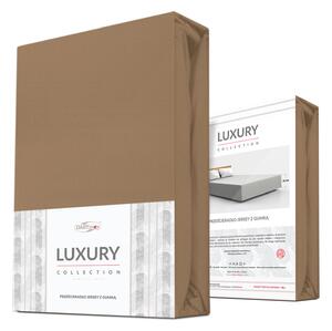 JERSEY PRESTIERADLO 90X200 CM, VÝŠKA 30 CM HNEDÉ