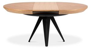 Rozkladací stôl s čiernymi kovovými nohami Windsor & Co Sofas Magnus, ø 120 cm