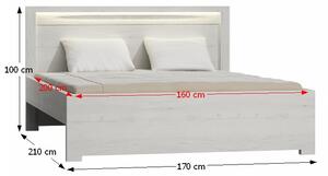 Manželská posteľ s roštom Infinity 19 160 - jaseň biely