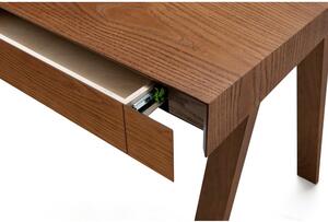 Hnedý stôl s nohami z jaseňového dreva EMKO 4.9, 80 x 70 cm