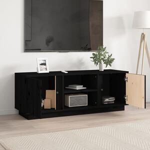 TV skrinka čierna 110x35x40,5 cm masívna borovica