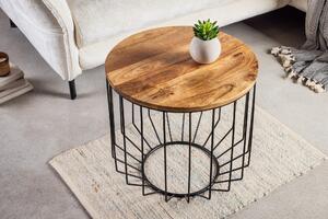 Kávový stolík FACTORY LOFT 50 cm mangové drevo prírodné