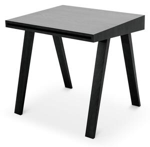 Čierny stôl s nohami z jaseňového dreva EMKO 4.9, 80 x 70 cm