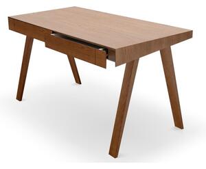 Hnedý písací stôl s nohami z jaseňového dreva EMKO 4.9, 140 x 70 cm