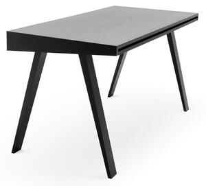 Čierny písací stôl s nohami z jaseňového dreva EMKO 4.9, 140 x 70 cm