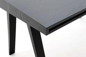 Čierny písací stôl s nohami z jaseňového dreva EMKO 4.9, 140 x 70 cm