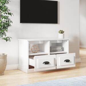 TV skrinka lesklá biela 80x35x50 cm spracované drevo