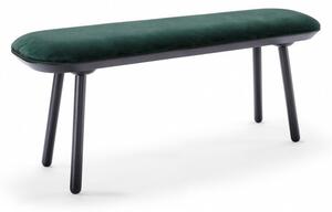 Zeleno-čierna zamatová lavica EMKO Naïve, 140 cm