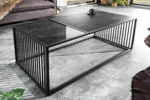 Kávový stolík ARCHITECTURE 100 cm mramorový vzhľad a dymové sklo