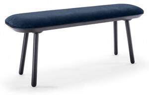Modro-čierna zamatová lavica EMKO Naive, 140 cm