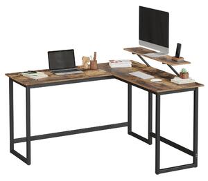 Rohový písací stôl MONA II čierna/hnedá