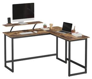 Rohový písací stôl MONA II čierna/hnedá