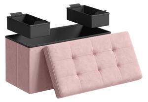 Taburet s úložným priestorom OTTOMAN 76x38 cm, ružový