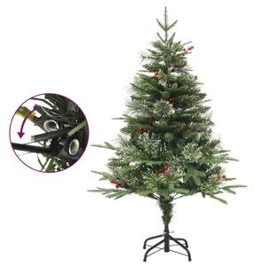 Osvetlený vianočný stromček so šiškami, zelený 150 cm, PVC a PE