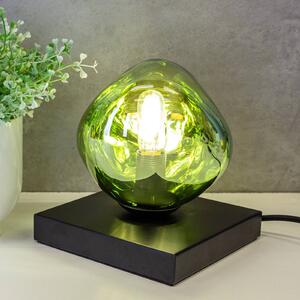 Stolná lampa Canopus, zelená, Ø 15 cm, sklo, 1 x E14