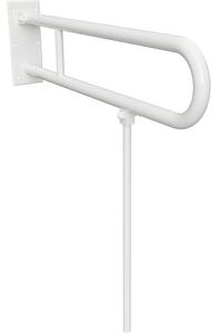 Bemeta Design HELP: Madlo, 600 mm, v tvare U, sklopné, s opornou nohou, bez krytky, biela - 301102074N