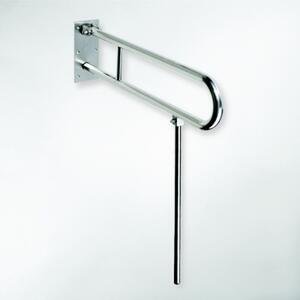 Bemeta Design HELP: Madlo, 813 mm, v tvare U, sklopné, s opornou nohou, bez krytky, nerez, mat - 301102082N
