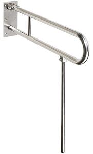 Bemeta Design HELP: Madlo, 750 mm, v tvare U, sklopné, s opornou nohou, bez krytky, nerez, lesk - 301606301N