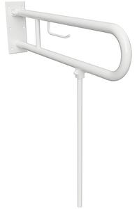 Bemeta Design HELP: Madlo, 813 mm, v tvare U, sklopné, s opornou nohou, s držiakom TP, bez krytky, biela - 301102284N
