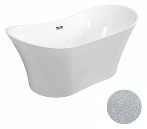 Besco Akrylátová voľne stojaca vaňa Amber Glam S 170x80 BESCO-Typ výpuste: Click-Clack s prepadom, chróm, BESCO-Rozmery: 170x80, BESCO-Farba: Biela/strieborná