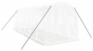 Fóliovník s oceľovým rámom biely 12 m² 6x2x2 m