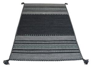 Tmavosivý bavlnený koberec Webtappeti Antique Kilim, 70 x 140 cm