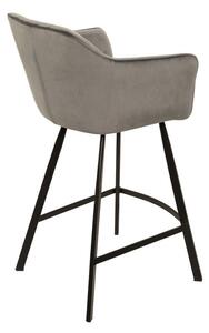 Dizajnová barová stolička Giuliana, strieborný zamat