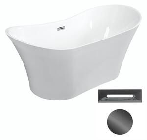 Besco Akrylátová voľne stojaca vaňa Amber 170x80 BESCO-Typ výpuste: Click-Clack s prepadom, chróm, BESCO-Rozmery: 170x80, BESCO-Farba: Biela
