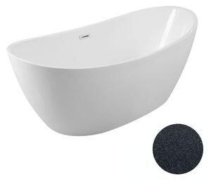 Besco Akrylátová voľne stojaca vaňa Ayla Glam G 170x80 BESCO-Typ výpuste: Click-Clack s prepadom, chróm, BESCO-Rozmery: 170x80, BESCO-Farba: Biela/grafit