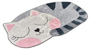 Sivý detský protišmykový koberec Chilam Big Cat, 100 x 160 cm